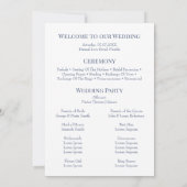Boho French Blue Wildblume Meadow Wedding Program Einladung (Rückseite)