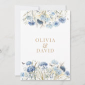 Boho French Blue Wildblume Meadow Wedding Program Einladung (Vorderseite)