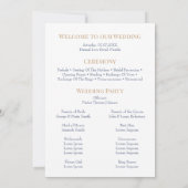 Boho French Blue Wildblume Meadow Wedding Program Einladung (Rückseite)