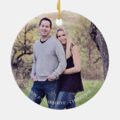 Boho French Christmas Reindeer Joyeaux Weihnachten Keramik Ornament (Hinten)