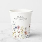 Boho Fresh Wildblumen Babydusche Pappbecher (Vorderseite)