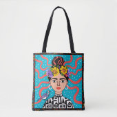 Boho Frida Style Tote Bag am Model Tote Bag Tasche (Vorderseite)