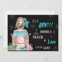 * Boho Frieden & Liebe Hippie Auto Bus Baby Junge