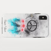 *~* Boho-Friedenszeichen Federn Blumen GrungeTriba Case-Mate iPhone Hülle (Rückseite (Horizontal))