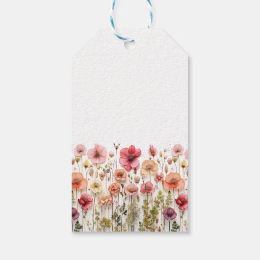 Boho frischen Blume Babydusche Geschenkanhänger (Rückseite)