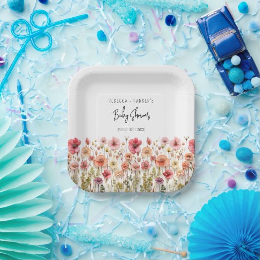 Boho frischen Blume Babydusche Pappteller (Party)