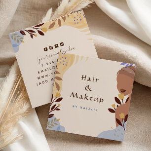 Boho-Friseur & Visagist Quadratische Visitenkarte