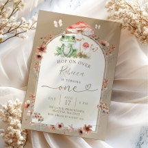 Boho Frog und Mushroom Geburtstags-Wildblume