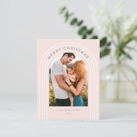 Boho Frohe Weihnachten in Blush (Stehend Vorderseite)