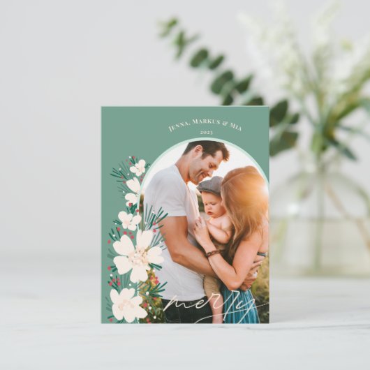 Boho Frohe Weihnachten in der Wüste - grün (Stehend Vorderseite)