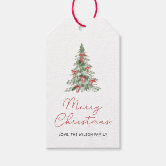 Boho Frohe Weihnachten Wasserfarben Baum Geschenkanhänger