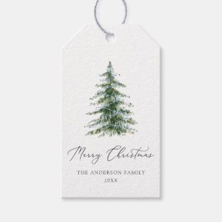 Boho Frohe Weihnachten Wasserfarben Baum Geschenkanhänger