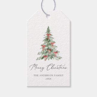 Boho Frohe Weihnachten Wasserfarben Baum Geschenkanhänger