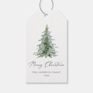 Boho Frohe Weihnachten Wasserfarben Baum Geschenkanhänger
