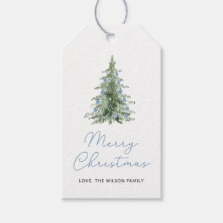 Boho Frohe Weihnachten Wasserfarben Baum Geschenkanhänger
