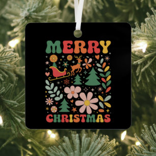 Boho Frohe Weihnachtsblumen Party Weihnachten Urla Ornament Aus Metall