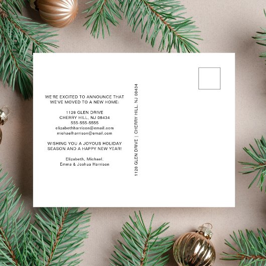 Boho Frory Christmas New Zuhause Holiday Moving Ankündigungspostkarte