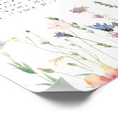 Boho-Frühjahrs-Wildblumen-Hochzeit-Sitzplan Poster (Ecke)