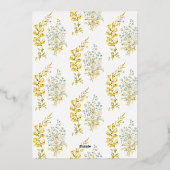 Boho Frühling Kranz Wildblume Pampas Pressed Gold Folieneinladung (Rückseite)