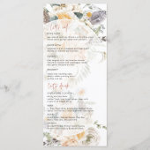 Boho-Frühlingsblumen | Hochzeitsmenü Menükarte (Vorderseite)