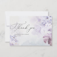 Boho Frühlingsblumen lila braun danke Karte