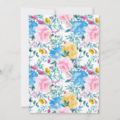 Boho Frühlingsblumen und Gold Bunnies Osterbrunch Einladung (Rückseite)