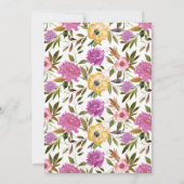 Boho Frühlingsblumen und Gold Bunnies Osterbrunch Einladung (Rückseite)