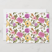 Boho Frühlingsblumen und Gold Bunnies Osterbrunch Einladung (Rückseite)