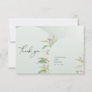 Boho-Frühlingsblush Blumen Eukalyptus Grünzeug ehe Dankeskarte