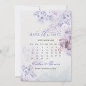 Boho Frühlingslila Blumen maul Monatskalender Save The Date (Vorderseite)