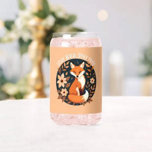 Boho Fuchs "Bleib wild, bleib frei" Wald-Design Dosenglas