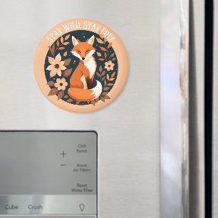 Boho Fuchs 'Bleib wild, bleib frei' Wald-Design Magnet