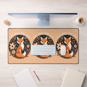 Boho Fuchs "Bleib wild, bleib frei" Wald-Design Schreibtischunterlage