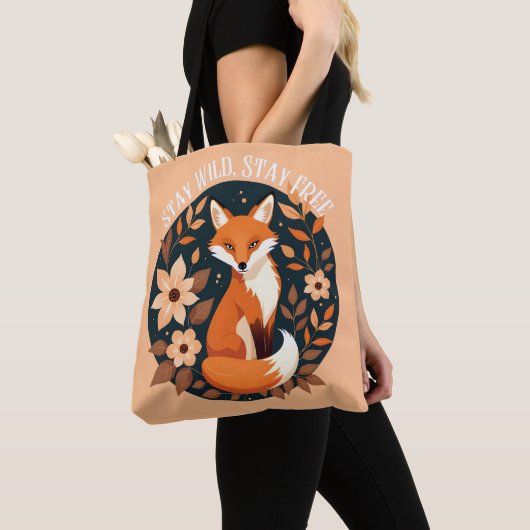 Boho Fuchs "Bleib wild, bleib frei" Wald-Design Tasche (Von Nahem)