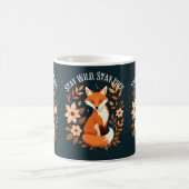 Boho Fuchs "Bleib wild, bleib frei" Wald Dunkel Kaffeetasse (Mittel)