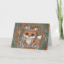 Boho Fuchs Geburtstagskarte Karte
