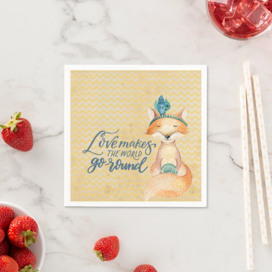 Boho Fuchs Liebeszitat Serviette (Beispiel)