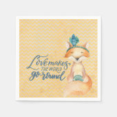 Boho Fuchs Liebeszitat Serviette (Vorderseite)