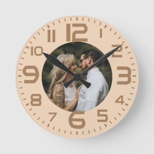 Boho Füge dein Foto hinzu Runde Wanduhr