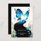 Boho Fun Butterfly Geburtstag Dankeskarte (Vorne/Hinten)