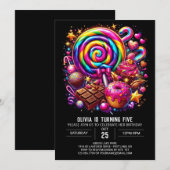Boho Fun Candyland Digital Geburtstag Einladung (Vorne/Hinten)