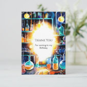 Boho Fun Chemistry Scientist Birthday Dankeskarte (Stehend Vorderseite)