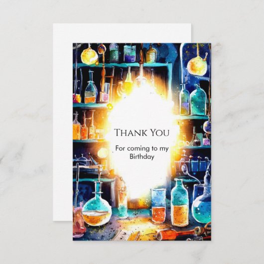 Boho Fun Chemistry Scientist Birthday Dankeskarte (Vorne/Hinten)