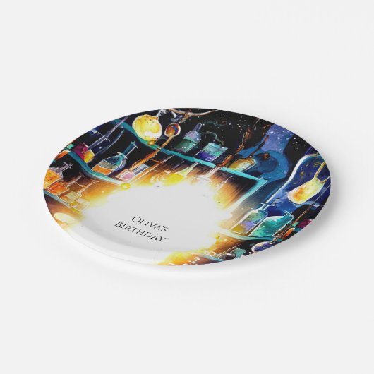 Boho Fun Chemistry Scientist Birthday Pappteller (Schrägansicht)