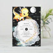 Boho Fun Dragon Birthday Einladung (Stehend Vorderseite)