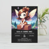 Boho Fun Fairy Birthday Einladung (Stehend Vorderseite)