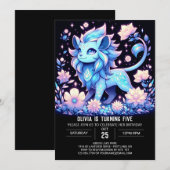 Boho Fun Lion Digital Geburtstag Einladung (Vorne/Hinten)