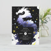 Boho Fun Magic Dragon Birthday Einladung (Stehend Vorderseite)