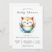 Boho Fun Owl Babydusche Einladung (Vorne/Hinten)