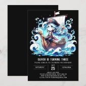 Boho Fun Pirate Birthday Einladung (Vorne/Hinten)